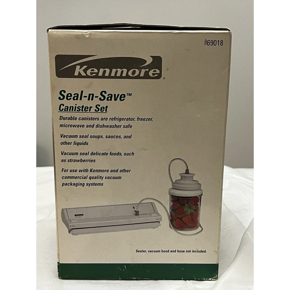 VTG Kenmore Seal-N-Save Canister Set of 3 Airtight Storage Vacuum Seal Organize